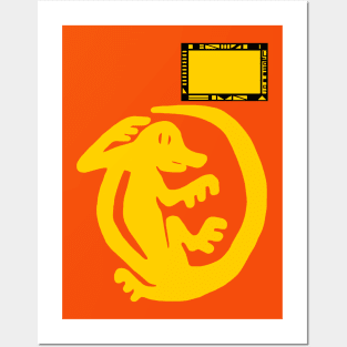 Orange Iguanas Posters and Art